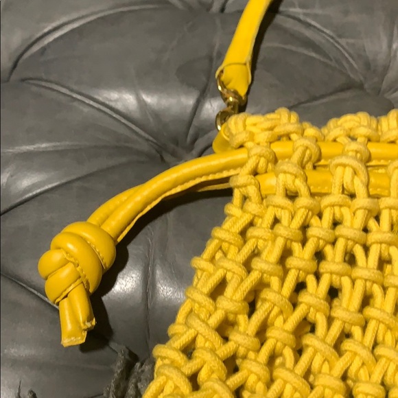 Clare V. yellow sandy drawstring bag rope anthropo - Picture 4 of 6
